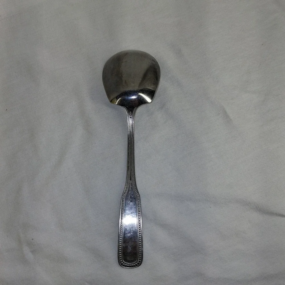 4 PCS Stainless By Salem Japan Beaded‎  Serving Fork, Spoon, Ladle, Cake Server